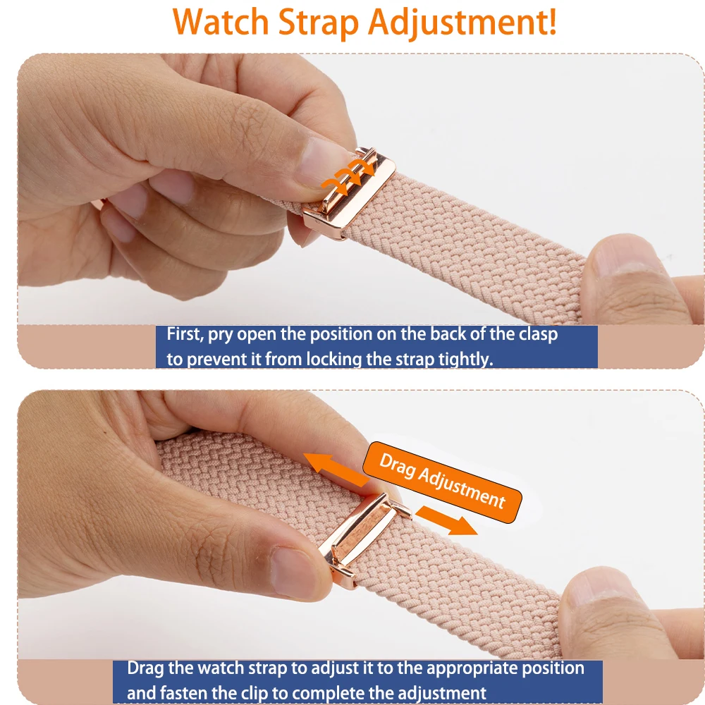 Magnetic Braided Nylon Sport Watch Strap - 20/22mm Adjustable Bracelet