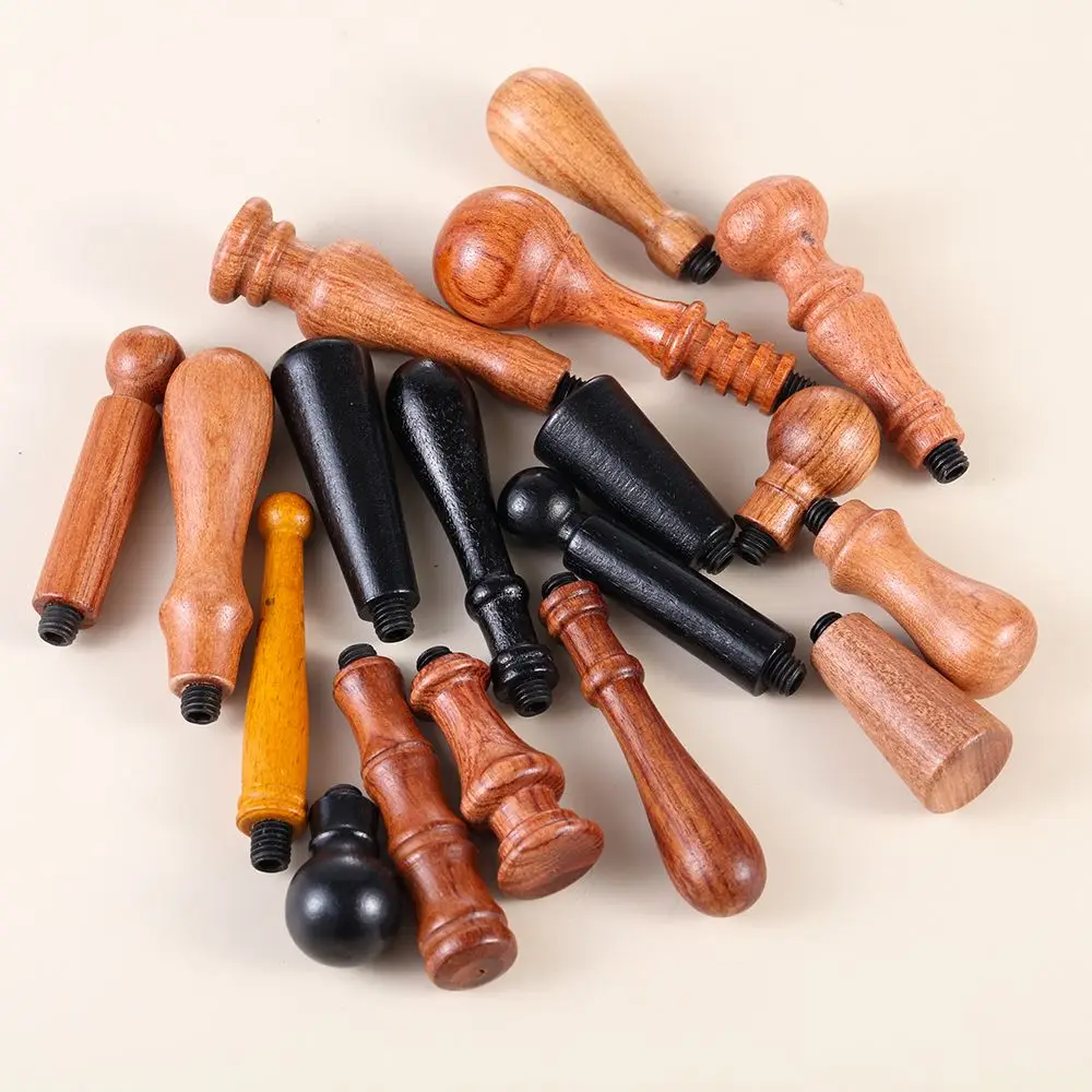 1Pc Retro Wood Color Just Handles Wax Seal Stamp Manico In Legno Senza Testa Portatile Mini Strumento Di Tenuta Fai Da Te Post Regali Decorativi