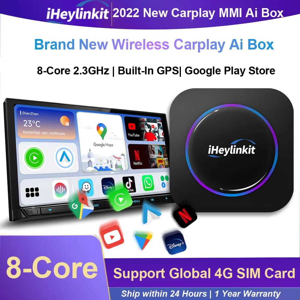IHeylinkit беспроводной Carplay мини AI Box Apple Carplay Android Авто Youtube Netflix Play для Audi Benz Mazda Toyota 4G LTE GPS