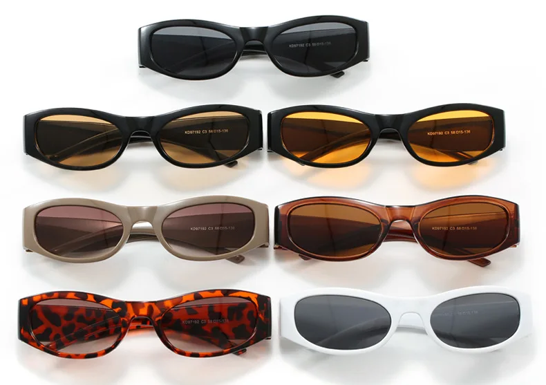 Y2K Trendige Damen-Sonnenbrille Luxuriöse Einzigartige Ovale Sonnenbrille für Männer und Frauen Spiegelbrille Punk Farbenfrohe Eyewear – Detail 5