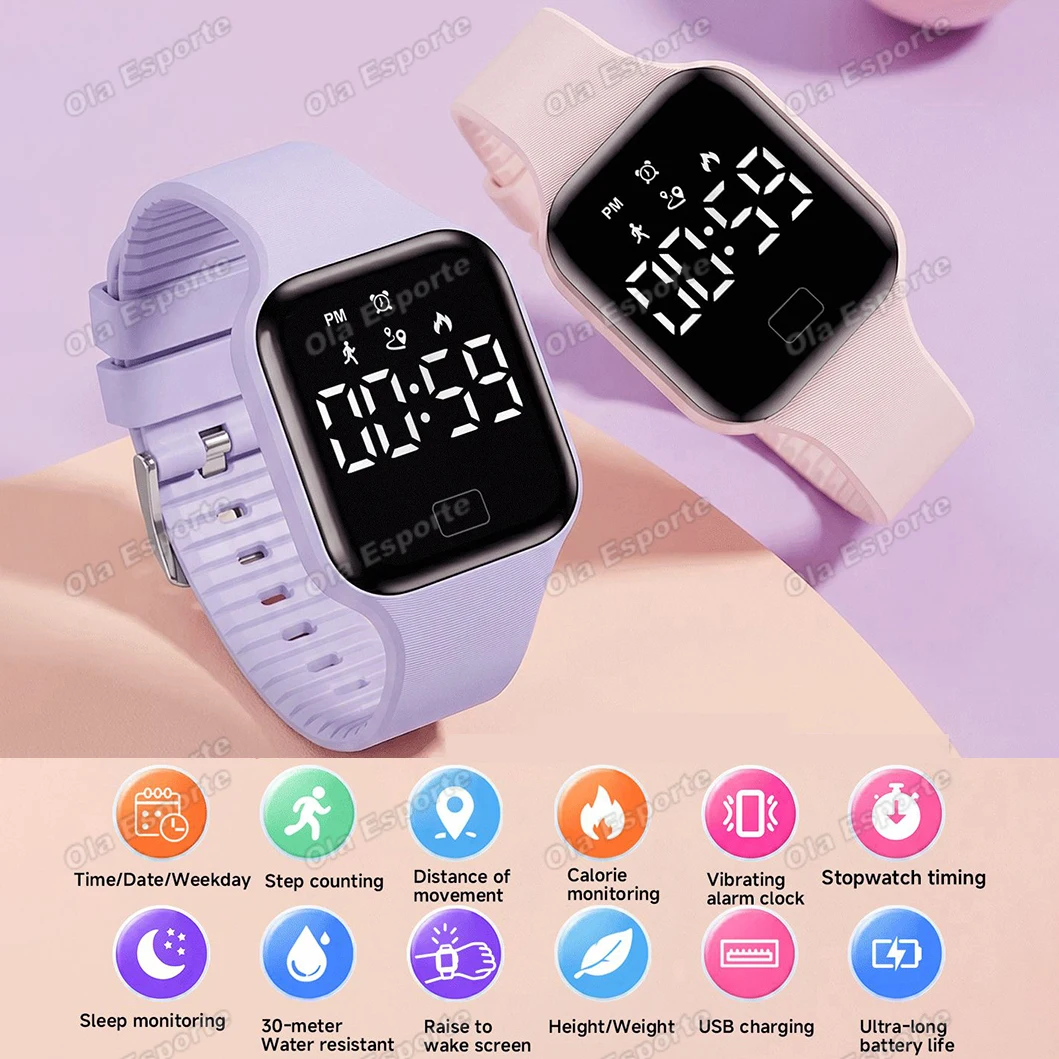 Smartwatch per Uomo, Sportivo, Monitoraggio del Sonno, Impermeabile, Sveglia, Multifunzione, Orologio Elettronico per Donna HW12