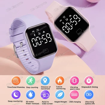 Smartwatch per Uomo, Sportivo, Monitoraggio del Sonno, Impermeabile, Sveglia, Multifunzione, Orologio Elettronico per Donna HW12