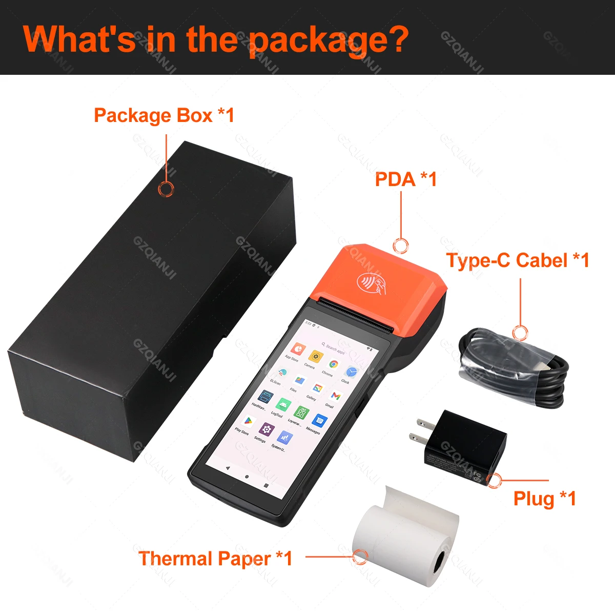 Android 14/13/11 3G 4G Handheld POS Terminal With 58mm Thermal Printer 1D 2D Scanner NFC Reader RAM3GB ROM32GB Mobile Device