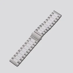 Sleek Stainless Steel Metal Watch Band - Premium Design and Comfort - 22mm watch band (Silver White 10)