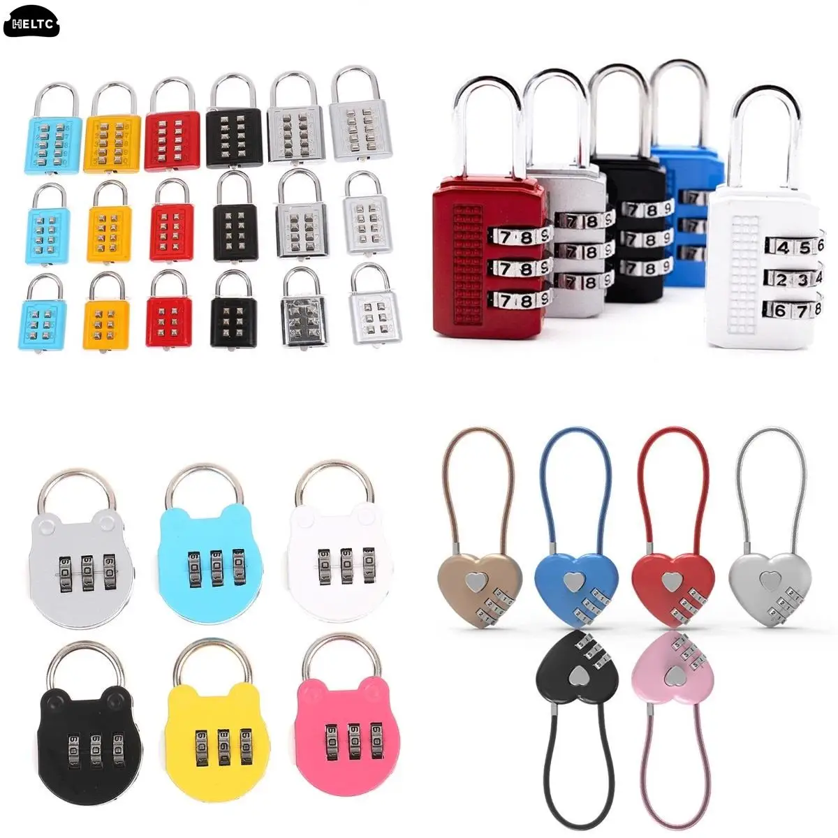1PCS 3/4 Digits Dial Combination Code Number Lock Padlock For Luggage