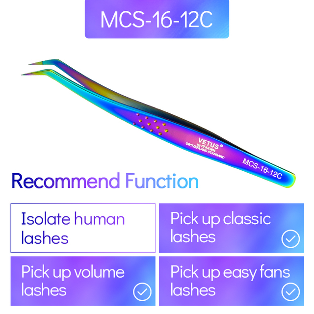 Vetus MCS All size single pack tweezers for eyelash extensions