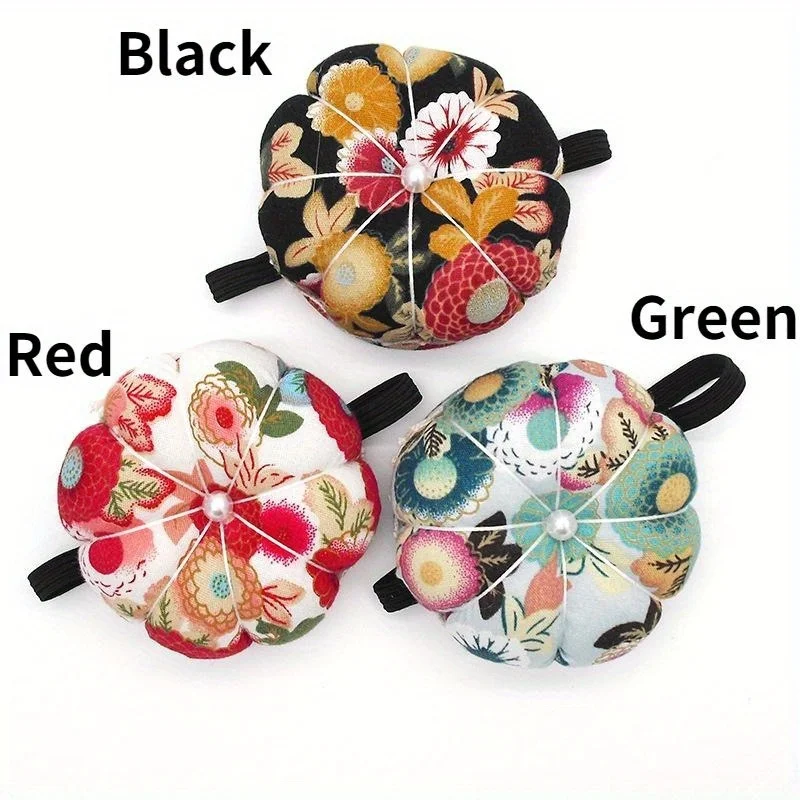 1pc 호박 모양 바늘 핀 쿠션 홀더 바느질 키트 DIY 공예 바느질 핀 탄성 손목 밴드 Pincushions