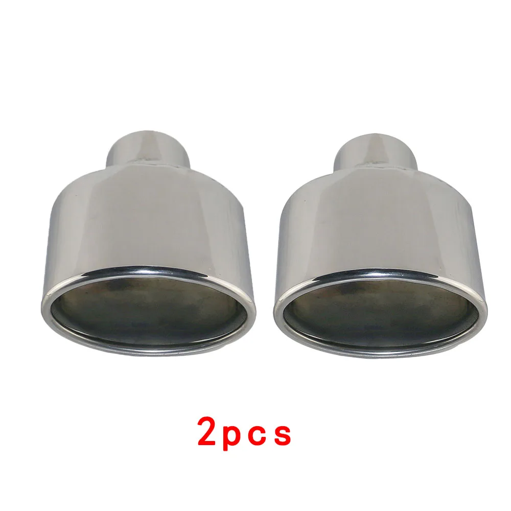 2pcs Stainless Steel Oval Exhaust Tip 57mm Car Muffler Tail Throat Modification For W211 C300