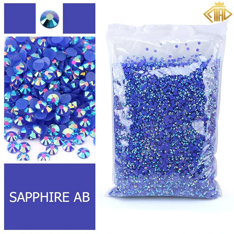 Blue Jelly Flatback Resin Rhinestones for Clothing and Nail Art Decoration