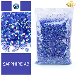 Blue Jelly Flatback Resin Rhinestones for Clothing and Nail Art Decoration (Sapphire AB)