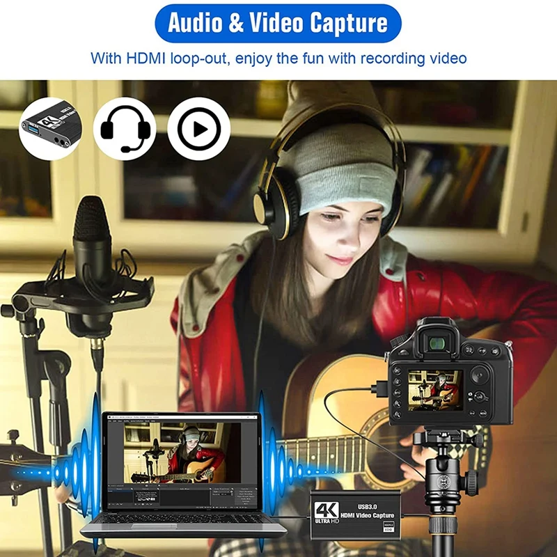 Video Capture Card Switch Capture Card 4K 1080P 60FPS Streaming Video Recording PS4/DSLR/Camera video capture adapter
