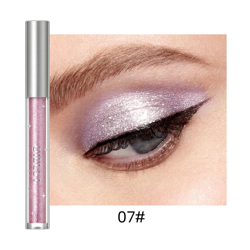 QIBEST Pearlescent Liquid Eyeshadow Shimmer Waterproof Glitter Eyeliner Eyeshadow Makeup Metallic Eye Beauty Party Makeup Tools