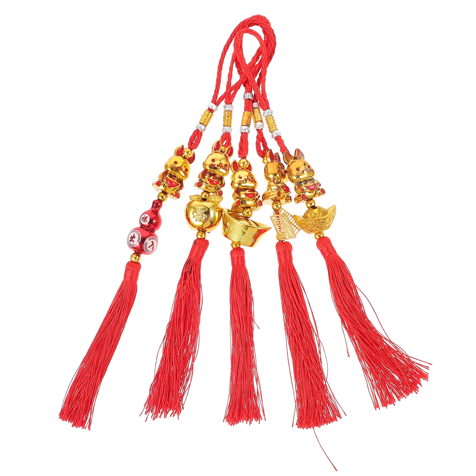 

Chinese Style Hanging Rabbit Decor New Year Car Ornament Gourd Tassel Car Hanging New Year Festive Decor Tassel Gifts