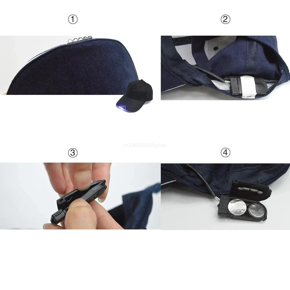 Fishing Jogging Baseball Cap Lighting Fishing Hat with Headlamp Bright LED Lights Unisex Baseball Cap Flashlight Hat Head Lamp 6