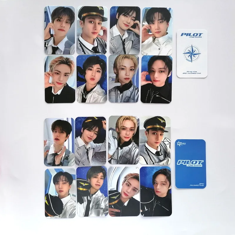 

KPOP Straykids 3rd Fanmeeting PILOT: For 5-Star Photocards 8pcs Two-sides HD Photo Printing Felix HYunJin LOMO CARDS Fans Gift