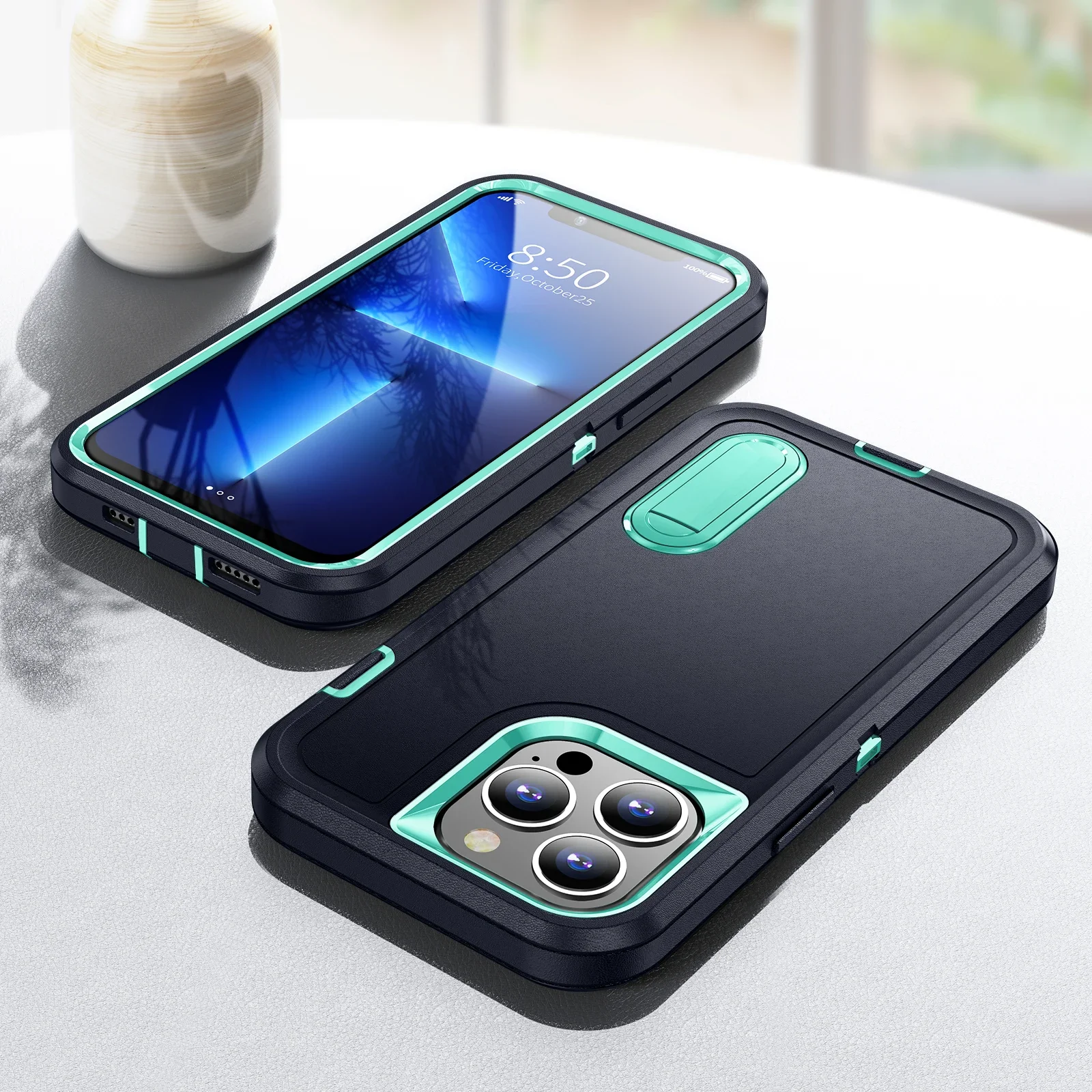 PKCASE Coque antichoc robuste pour iPhone 16 15 14 13 12 11 Pro Max PLUS avec support en métal pour iPhone Coque rigide_voghion.com