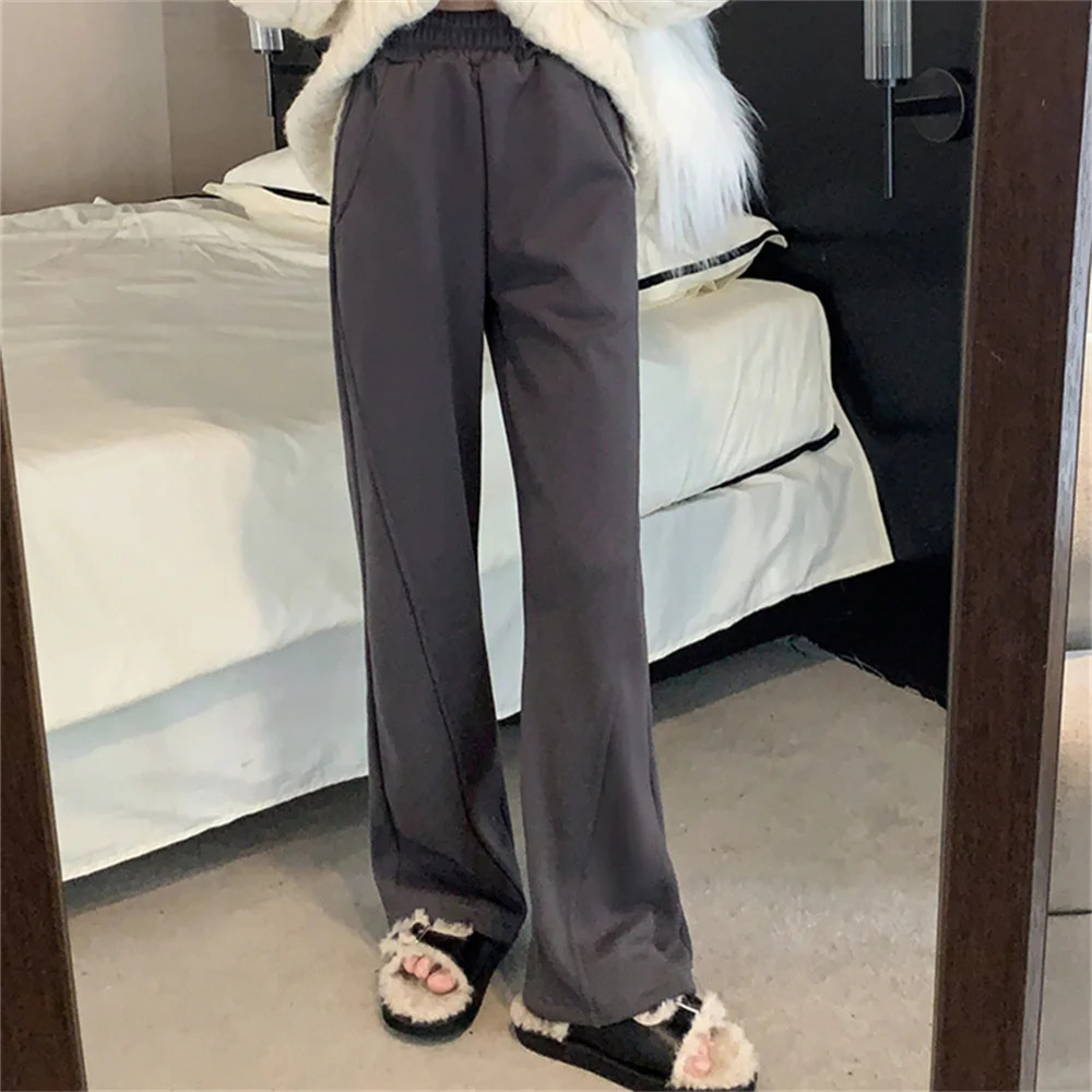 

Прямые свободные женские брюки PLAMTEE 2022, облегающие однотонные осенние шикарные офисные повседневные женские брюки с высокой талией