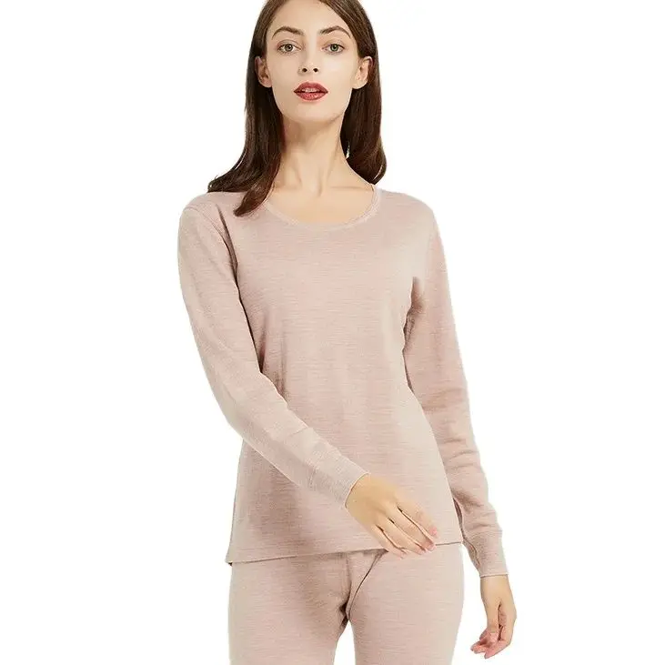 Womens Merino Wool Base Layer Set 260G Midweight Thermal Underwear Long John Top and Bottom thickened Warm Anti-Odor