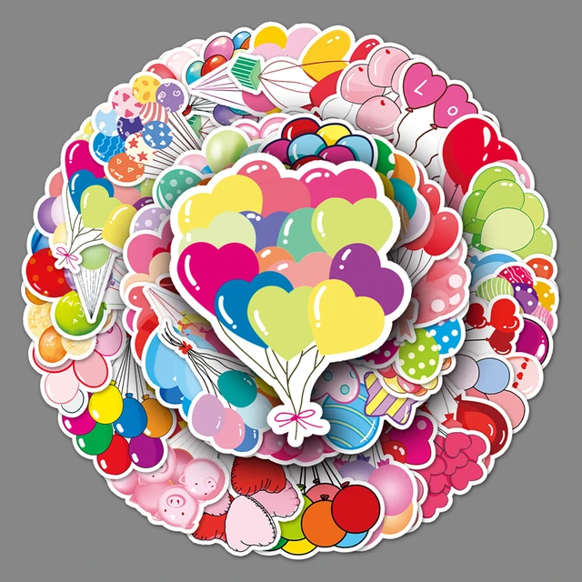 Kawaii Balloon Sticker, Kawaii Birthday Sticker, Balloon Decal