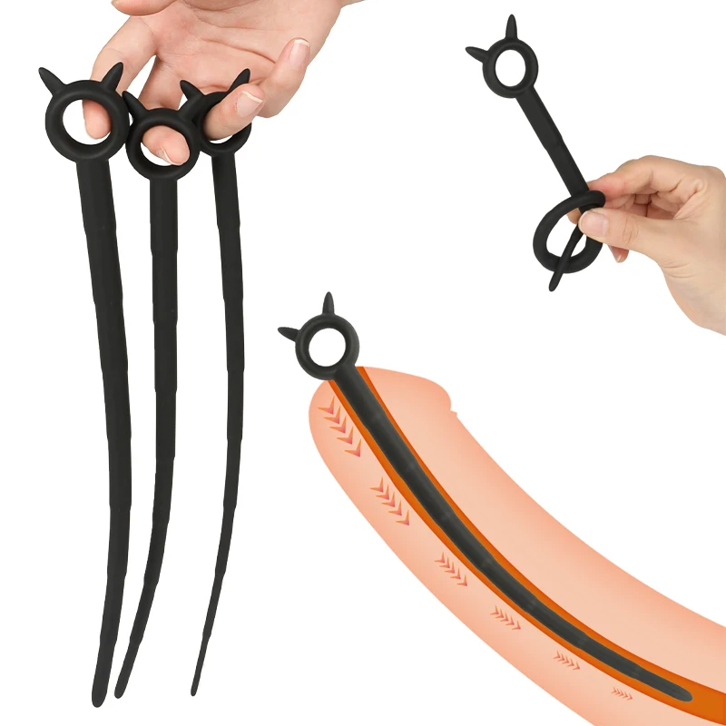 Factory Silicone Horse Eye Stick Penis Plug Urethra Bead Urethral Sounding Catheter Dilator Penis Stimulate Male Sex Toys