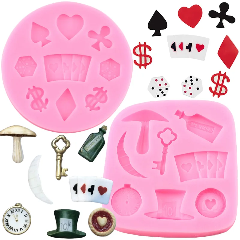 MYPRACS Poker Silikonformen - Alice Im Wunderland Fondantformen