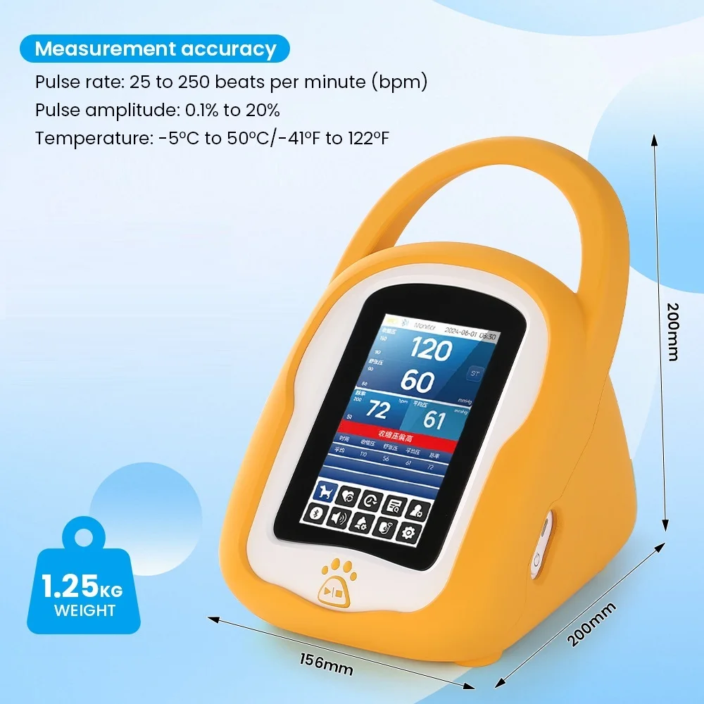 Portable Veterinary Sphygmomanometer Vet blood pressure Monitor For Pet Hospital