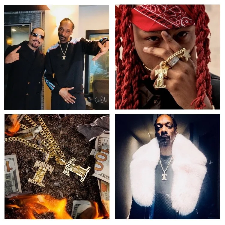 2025 New Nightclub Rhinestone Records Prisoner Pendant Hip Hop Death Row Chain Stainless Steel Men Necklace Wholesale Jewelry 5