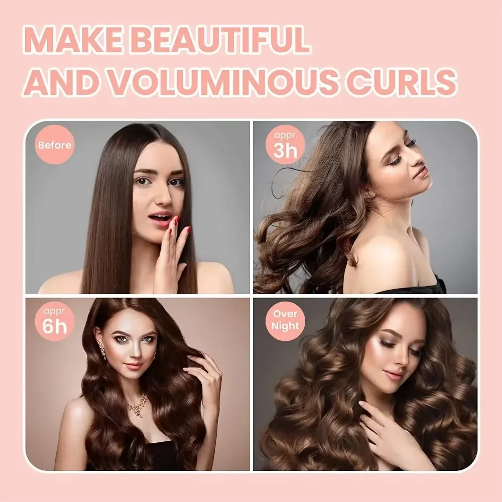 Hair Curling Tools Heatless Curlers Curling Rod Headband No Heat Rollers Lazy Curls with Hook Sleeping Soft Flexi Rods