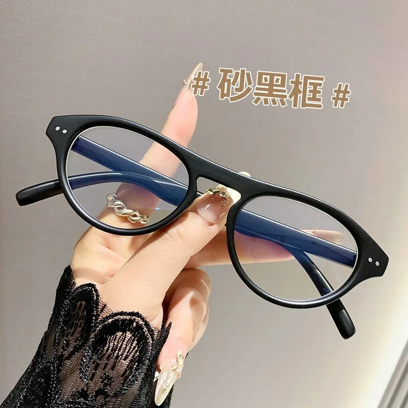 Blue Light Blocking Glasses - Korean Style Flat Lens with Lightweight Retro Frame