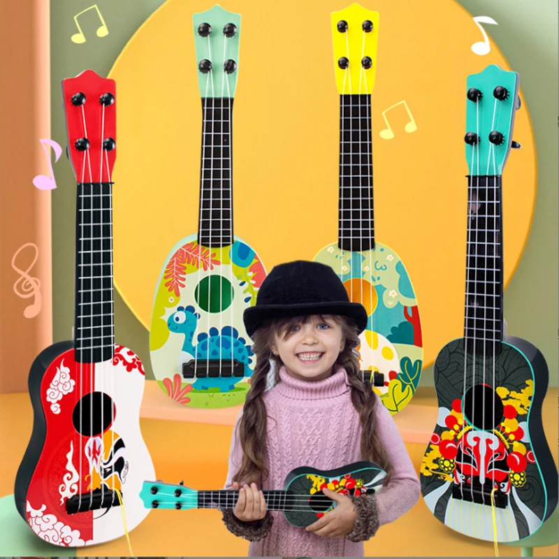 어린이용 MinUkulele 기타 악기 장난감, 어린이 학교 놀이 게임 음악 관심 개발 장난감 몬테소리 선물