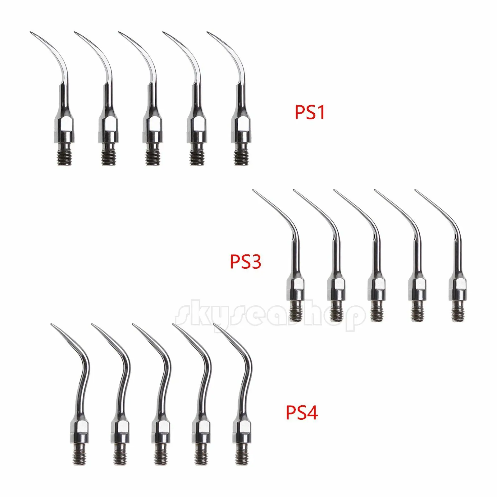 5Pcs Dental Scaling Endo Perio Tip Tips Ps1 Ps3 Ps4 Per Sirona Ultrasonic Piezo Scaler