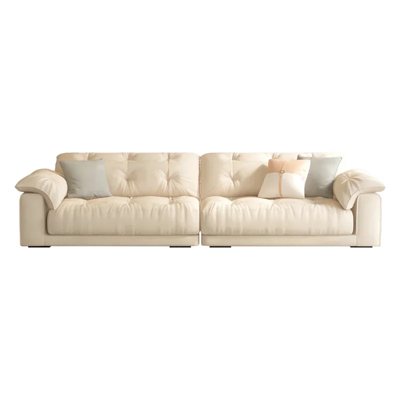 

Cream style living room,modern minimalist and luxurious,elephant ear small unit,straight row fabric,cloud sofa, skin feel velvet