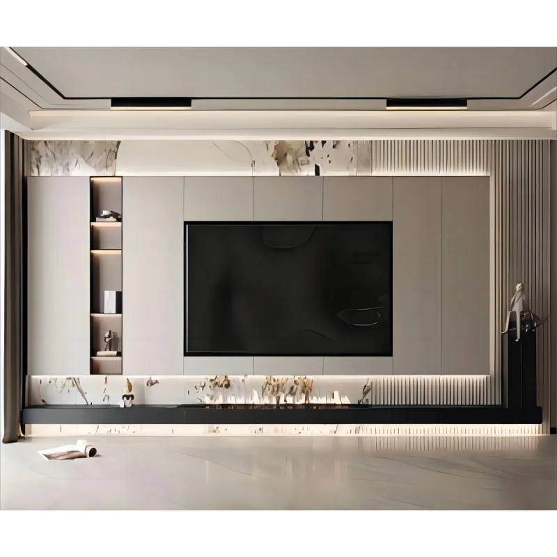 

Роскошная мебель для гостиной Kejia для домашнего использования, телевизионные стойки, гостиная, МДФ, современный дизайн, настенный блок, ТВ-стол, шкаф