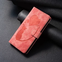 Elegant Cat & Butterfly Leather Wallet Flip Case for Smartphones: Stylish and Protective Back Cover (F)