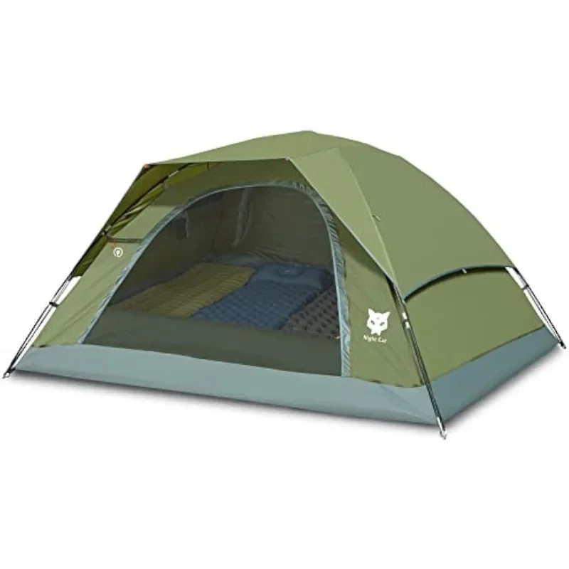 

Night Cat Family Camping Tents 3-4 Persons with Unique Rainfly Waterproof Backpacking Tent Double Layers 2 Doors Easy Clip