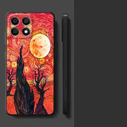 Van Gogh Starry Night Black Soft Phone Case Cover for Honor 8X (Mix01)