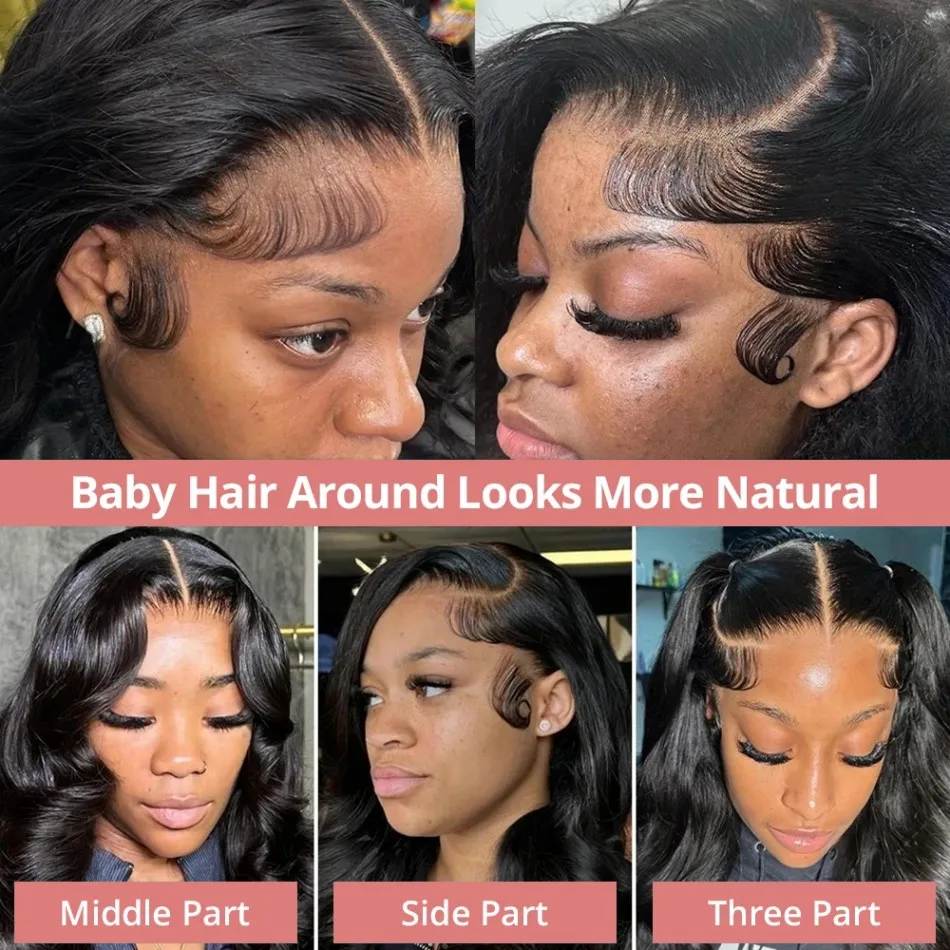 Body Wave Human Hair Wigs 13X6 Hd Lace Frontal Wig 30 40 Inch Lace Front Wigs Brazilian Wigs Original Natural Black 250 Density