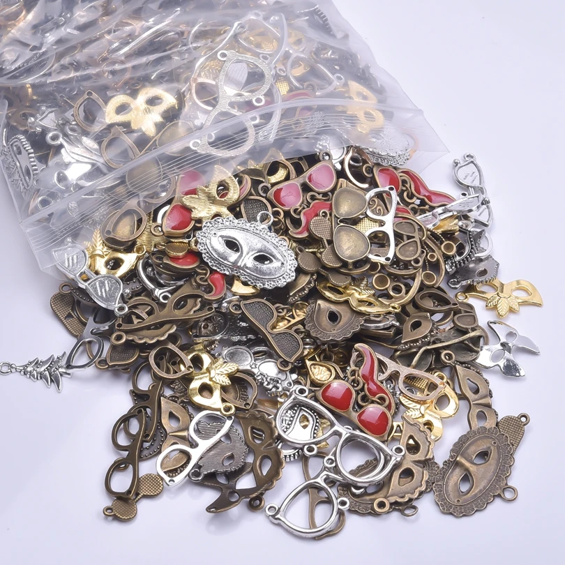 

Metal Alloy Antique Bronze Mask Pendant Charms For Jewelry Making Necklace Earrings Christmas Gifts Supplies Mix DIY Materials