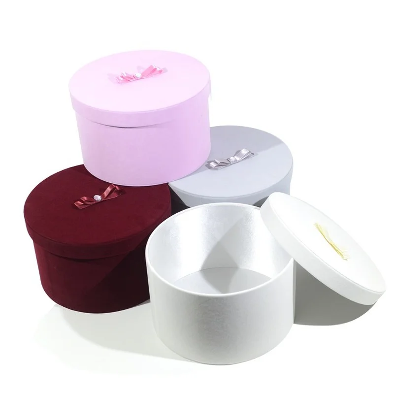 Round Wedding Favor Boxes, Valentine Velvet Box