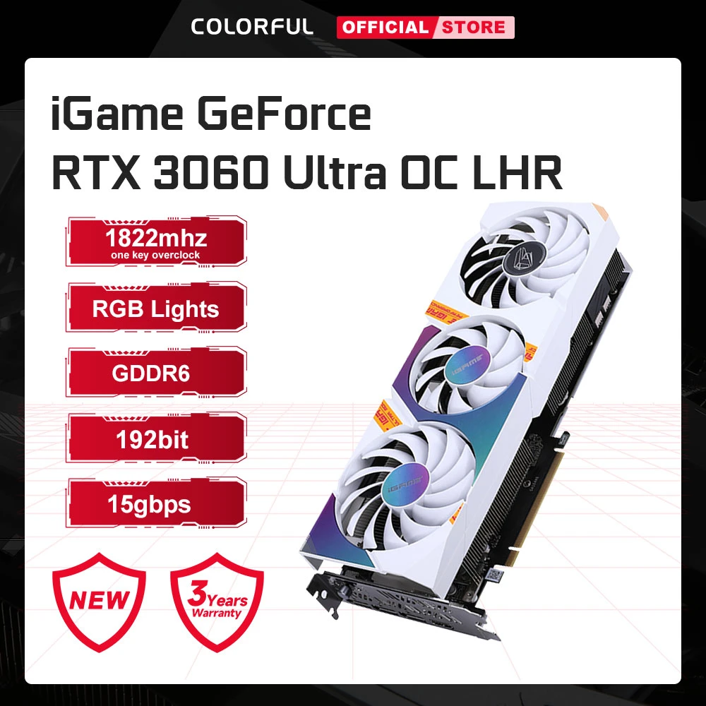 Colorful Igame Geforce Rtx 3060 Ultra W Graphic Card 12gb Gddr6 Gaming ...