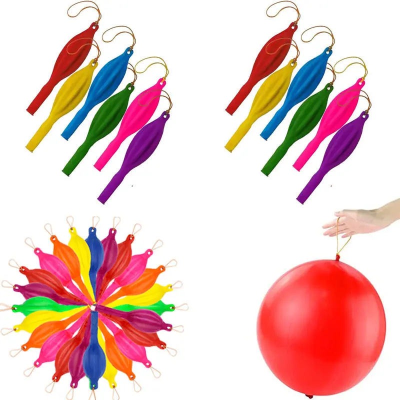 2/15 Rainbow Latex Balloons Large Punch Balloons Rubber Band