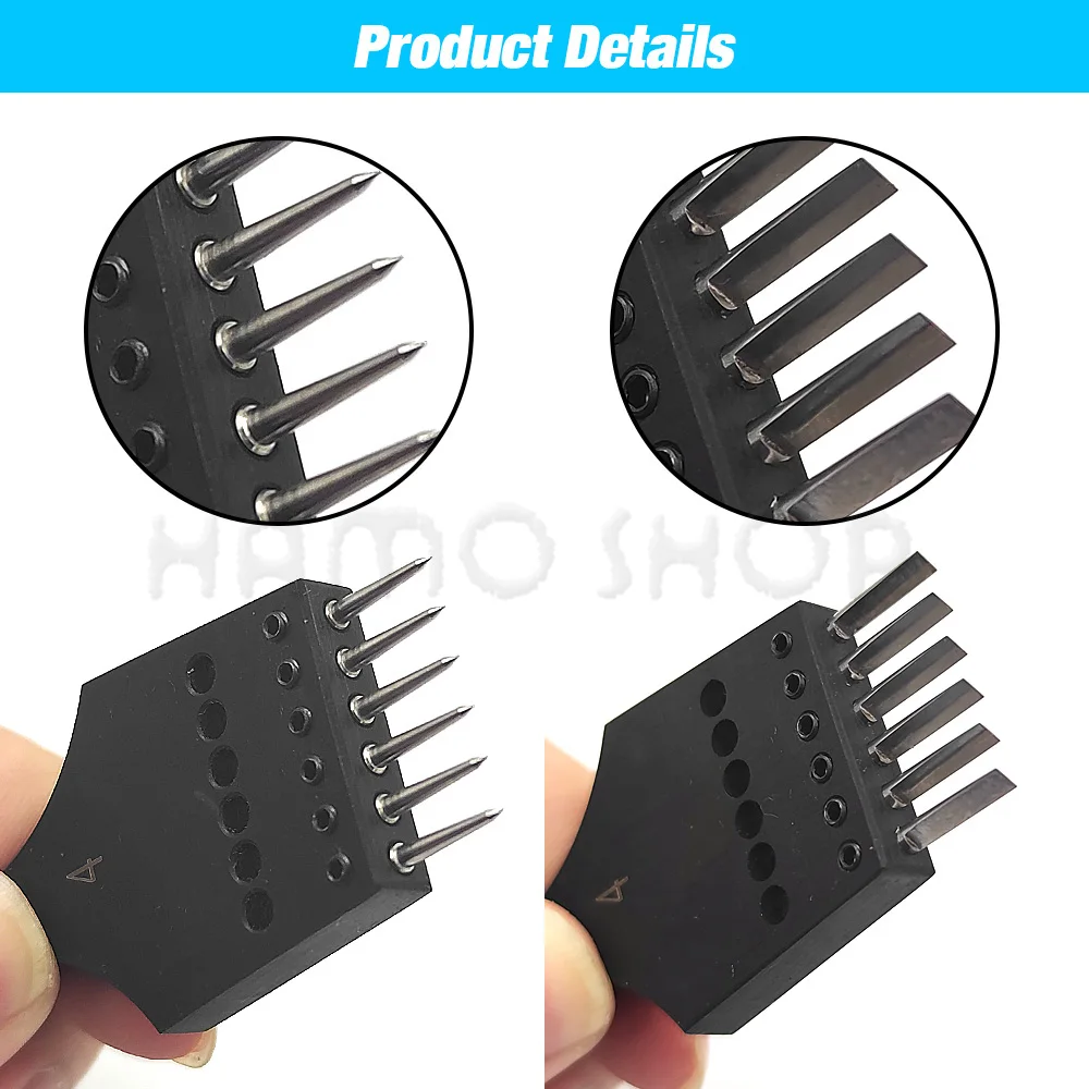 Sharp Head Chisel Replaceable Perforated Pricking Removable Bevel Hole Punch Leather Craft DIY Stainless Steel DIY Tool/set