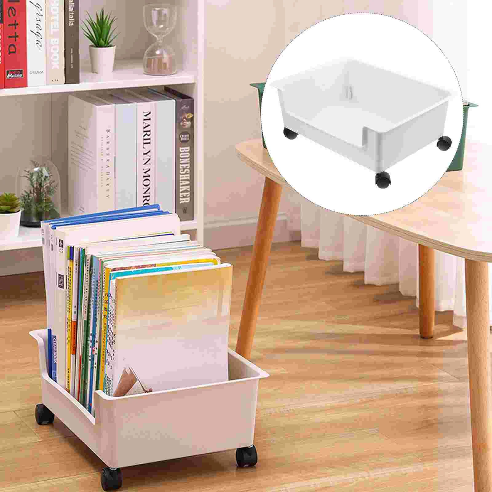 Book Storage Box Rolling Cart Homesteading Books Dormitory Container Drawer Clothes Case Desktop