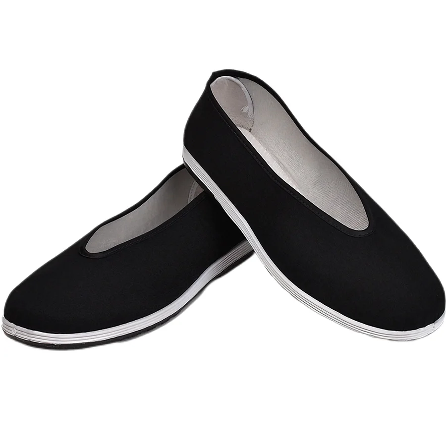 Chinese Traditional Martial Arts Shoes Men Kung Fu Wing Chun Tai-Chi Wushu Black Cloth Old Beijing Casual Shoes Sport Sneaker