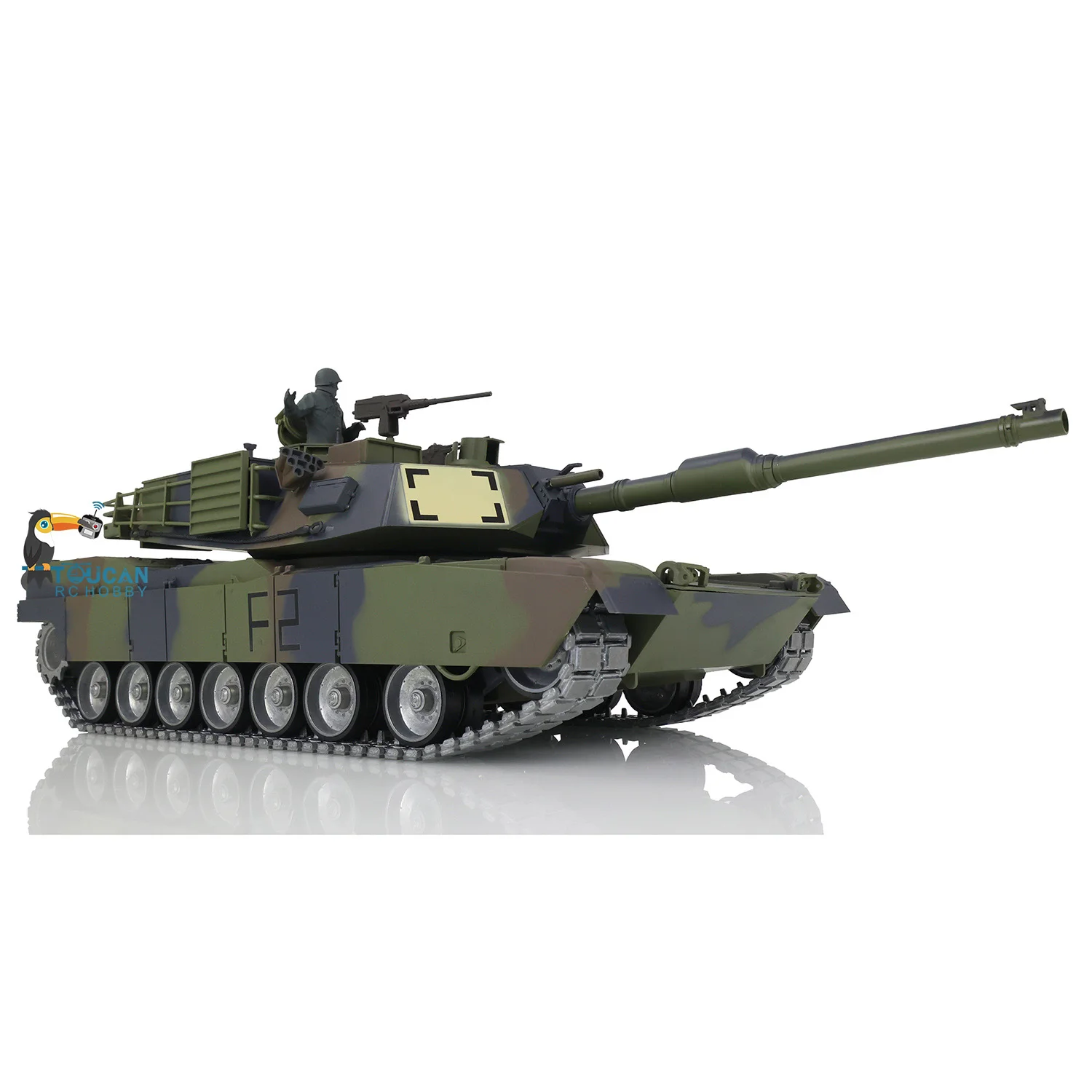 Refitted HengLong Factory 3918 M1A2 Abrams Metal Chassis Plastic Upper Hull RTR RC Tank 360 Turrent Rotating Smodking Effect TH 6