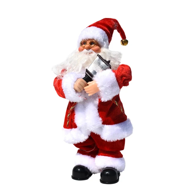 Creative Electric Dancing Santa Claus Plush Doll with Cute Santa Claus Holding Lantern Palace Doll Music Xmas Holiday Decor 2