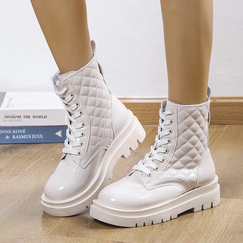 

Boots Women 2023 Autumn Winter New High Quality Chunky Women's Short Boots British Style Ladies Motorcycle Boot Zapatos De Mujer