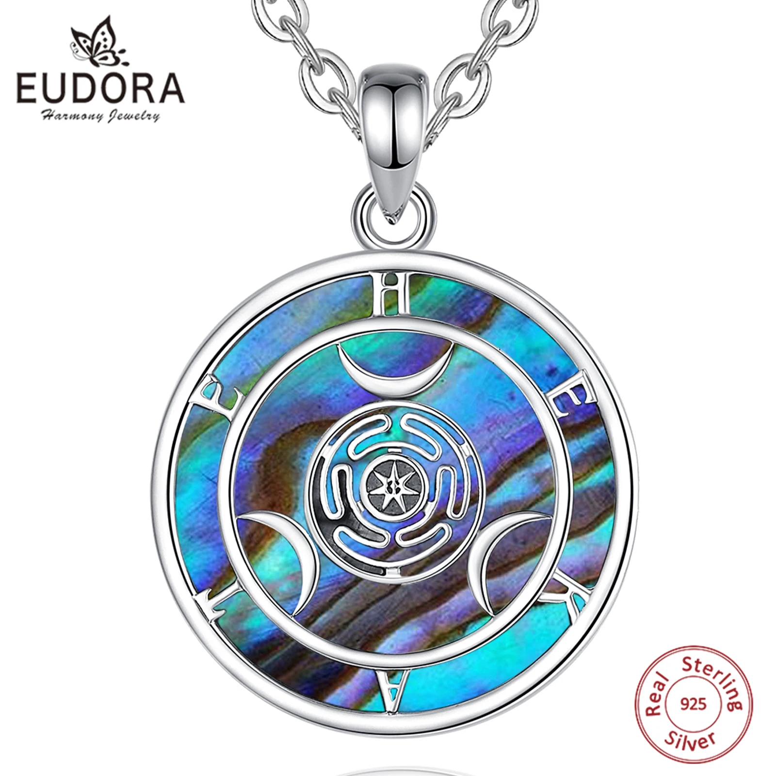 Eudora Collana In Argento Sterling 925 Con Caduceo, Ali Di - Foto 5