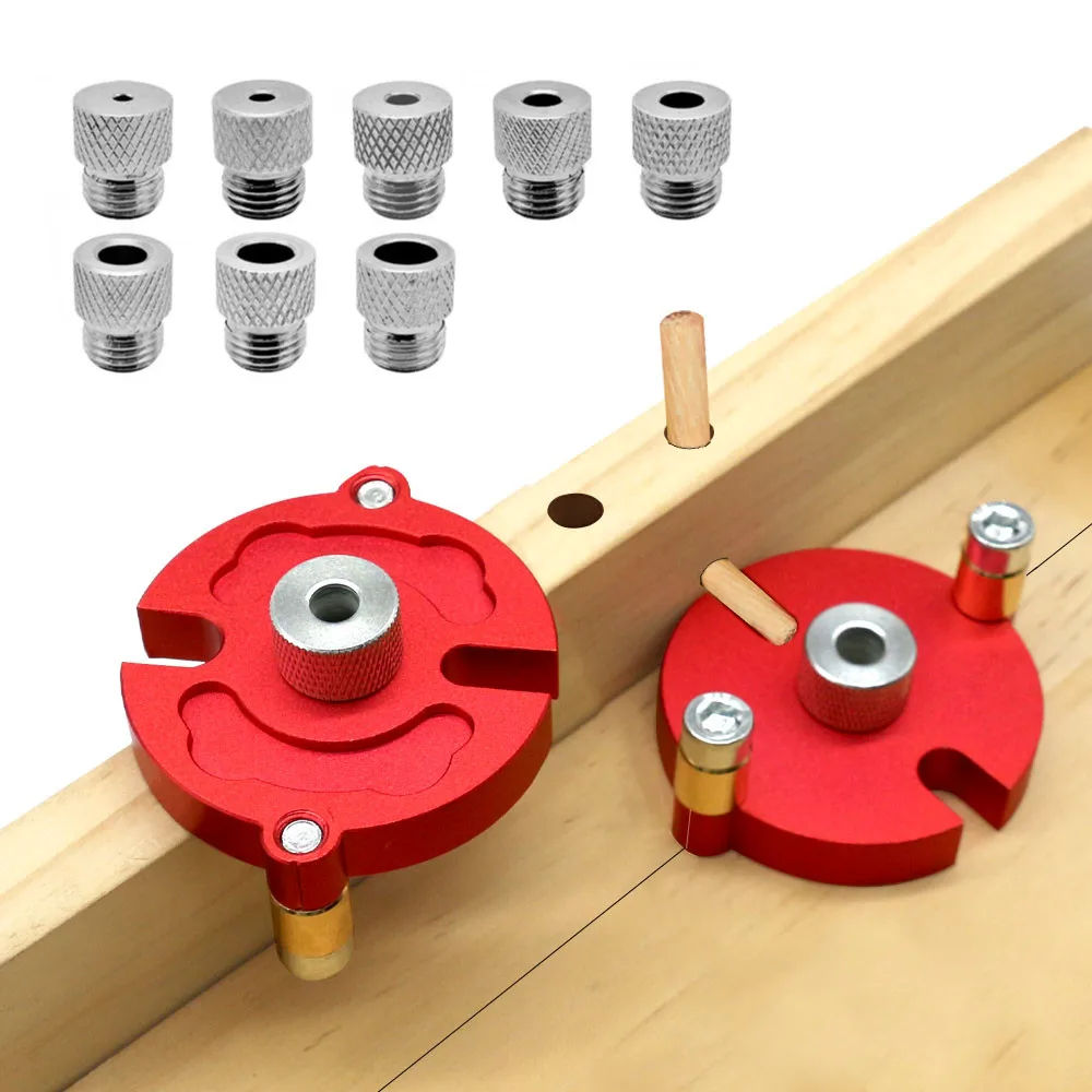 Holzbearbeitung Selbst-Zentrierung Dübel Jig Kit W/ 3-10mm Stahl Buchse-Aluminium Vertikale Loch Jig holz Spleißen Drill Guide Locator