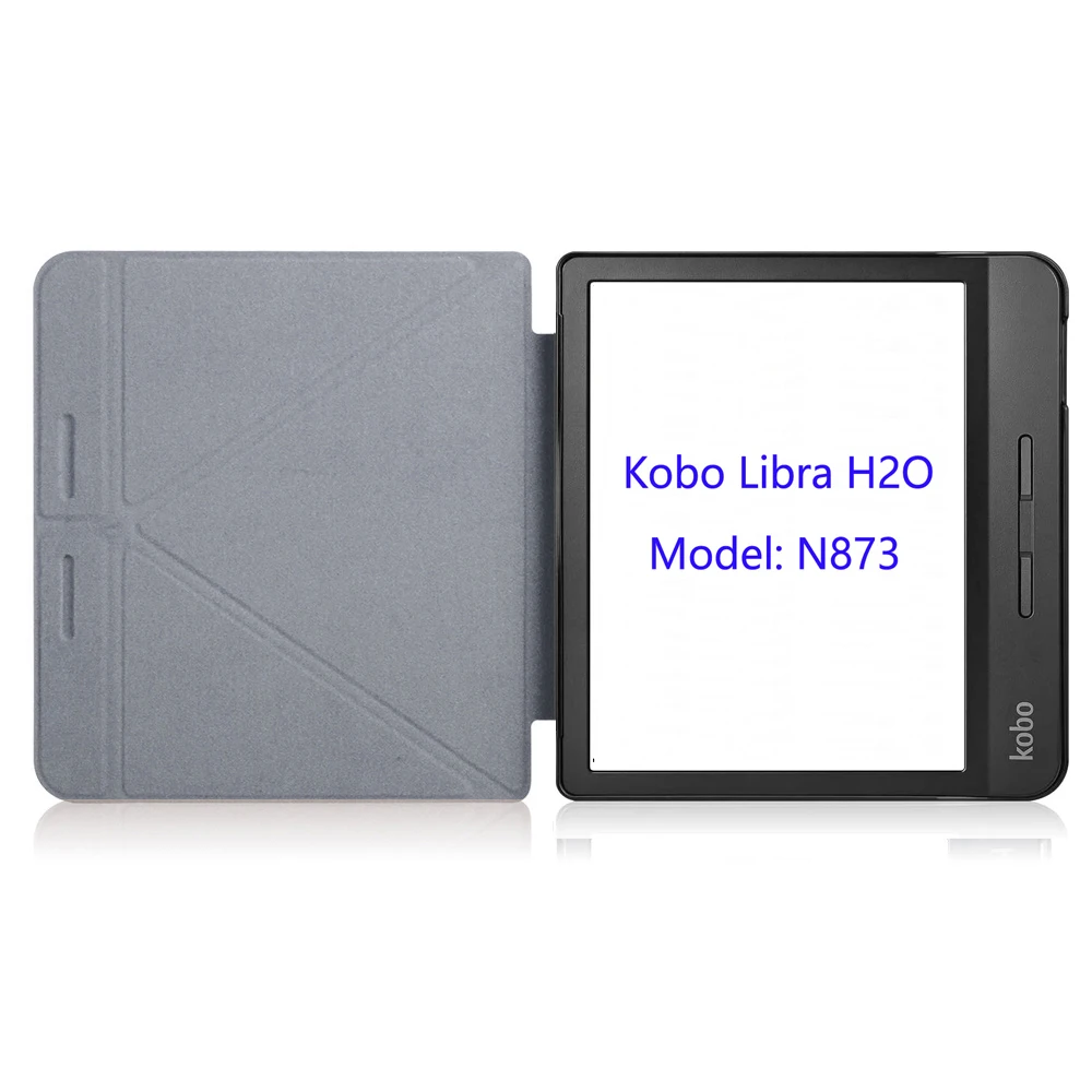 Stand Case para Kobo Libra H2o Ereader Ebook Bolsa de Bolso Couro Premium Origami Multiângulo Modelo N873 Capa Protetora - Imagem 5